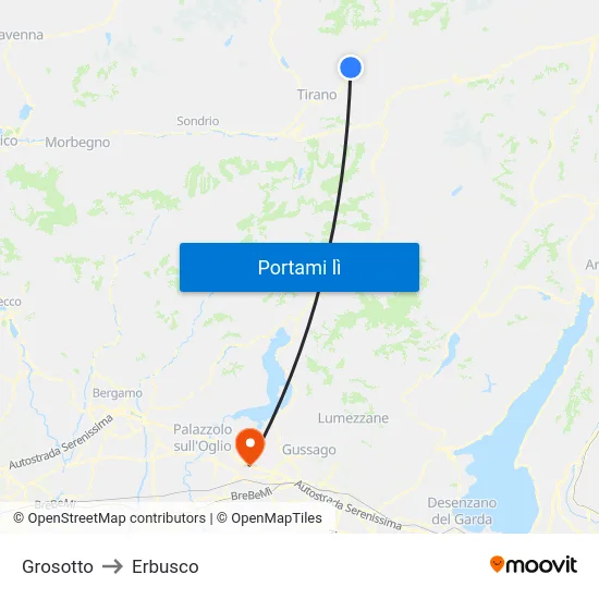 Grosotto to Erbusco map