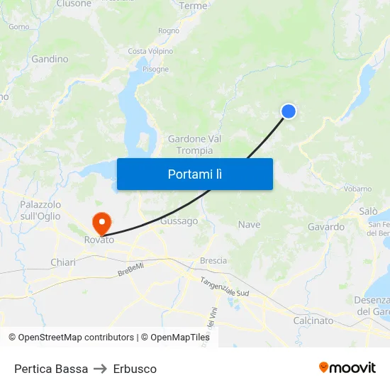 Pertica Bassa to Erbusco map