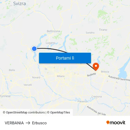 VERBANIA to Erbusco map
