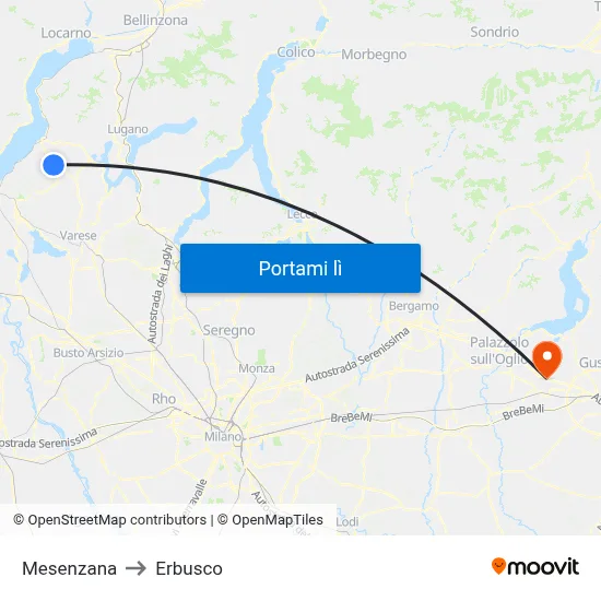 Mesenzana to Erbusco map