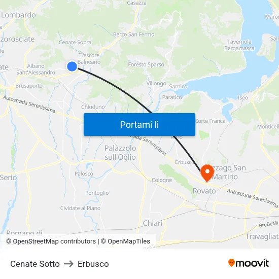 Cenate Sotto to Erbusco map