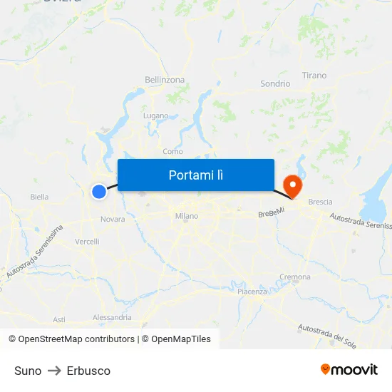 Suno to Erbusco map