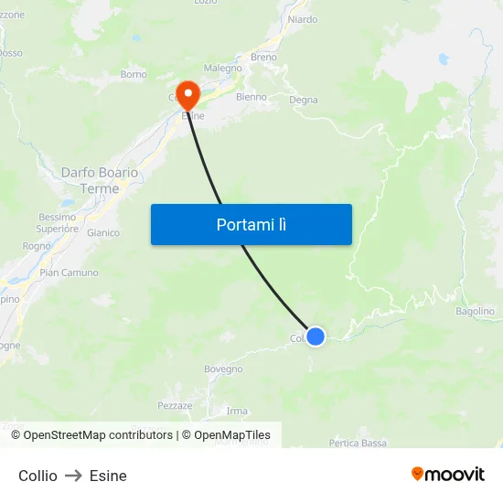 Collio to Esine map