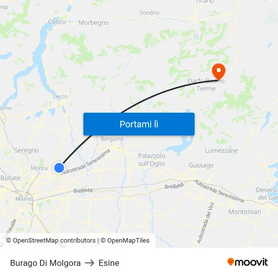 Burago Di Molgora to Esine map