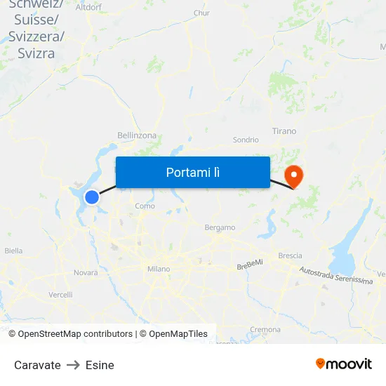 Caravate to Esine map