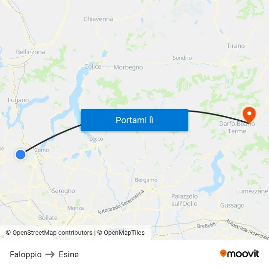 Faloppio to Esine map