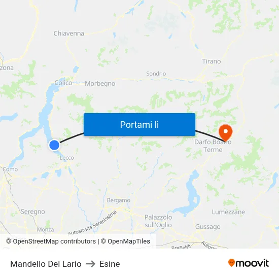 Mandello Del Lario to Esine map