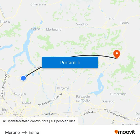 Merone to Esine map