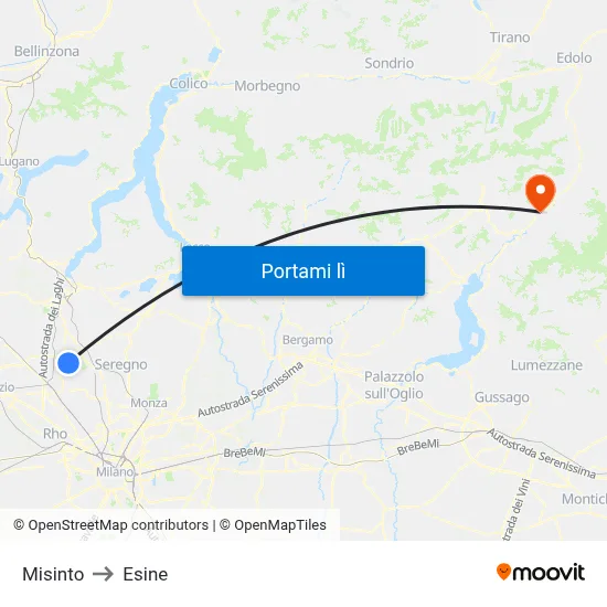 Misinto to Esine map