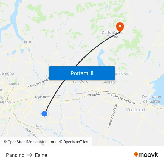 Pandino to Esine map