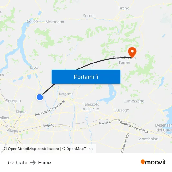 Robbiate to Esine map