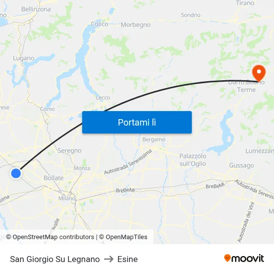 San Giorgio Su Legnano to Esine map