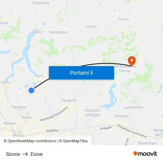 Sirone to Esine map