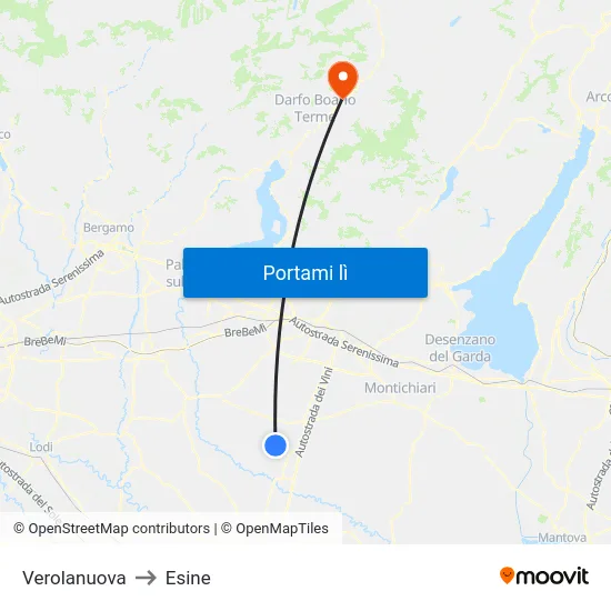 Verolanuova to Esine map
