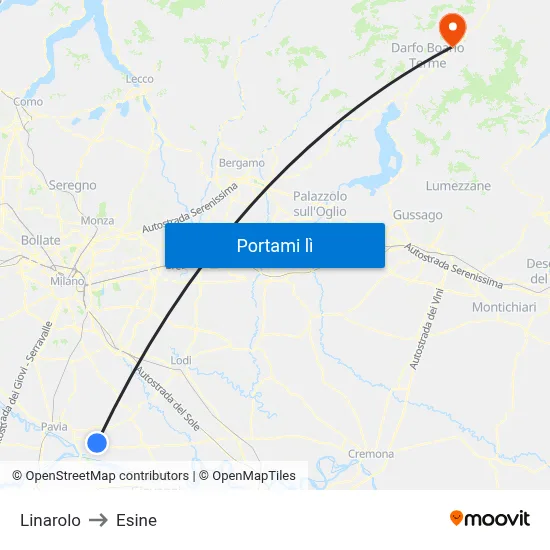 Linarolo to Esine map