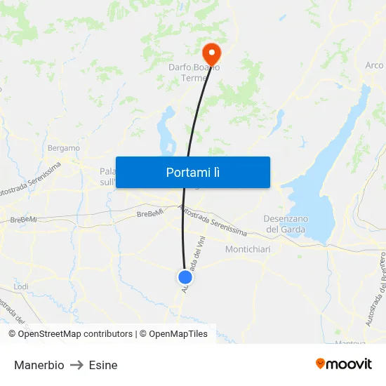 Manerbio to Esine map