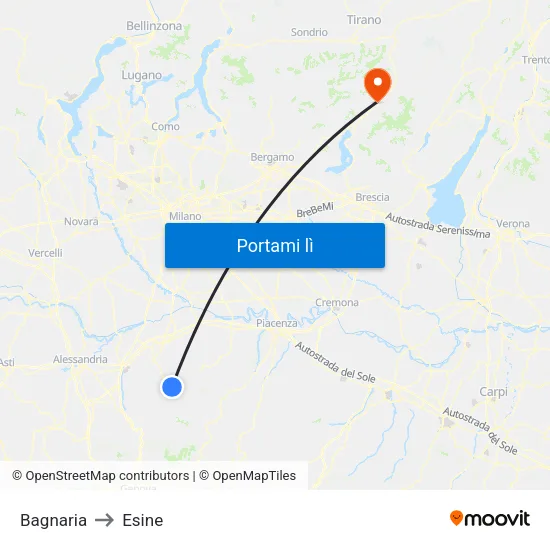 Bagnaria to Esine map