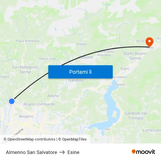 Almenno San Salvatore to Esine map
