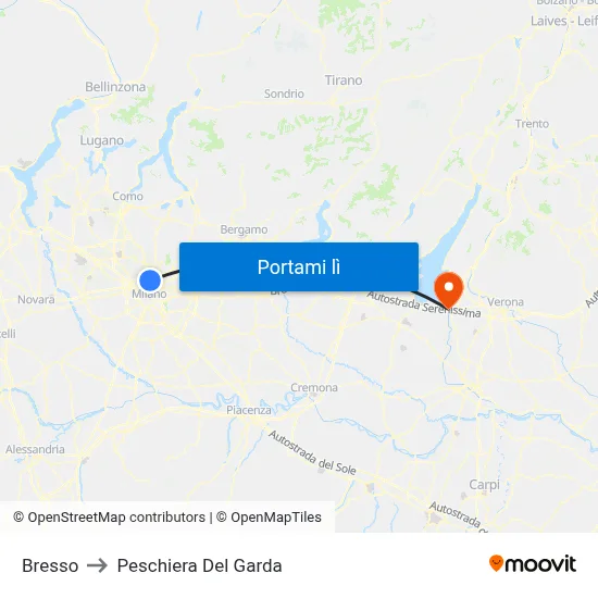 Bresso to Peschiera Del Garda map