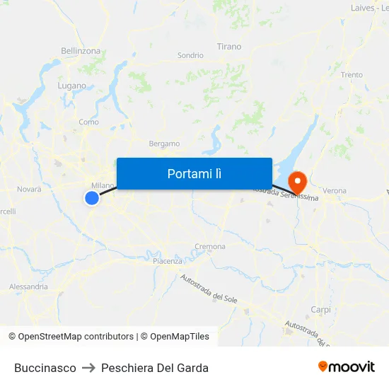Buccinasco to Peschiera Del Garda map