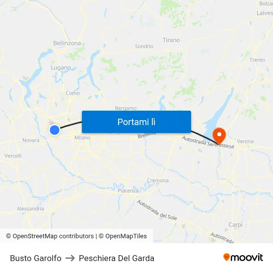 Busto Garolfo to Peschiera Del Garda map