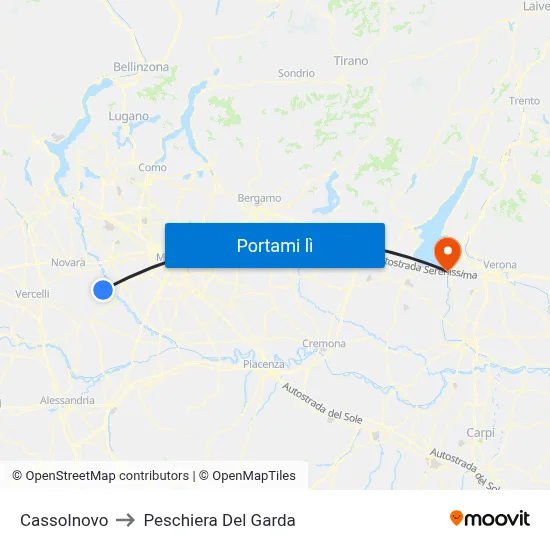 Cassolnovo to Peschiera Del Garda map