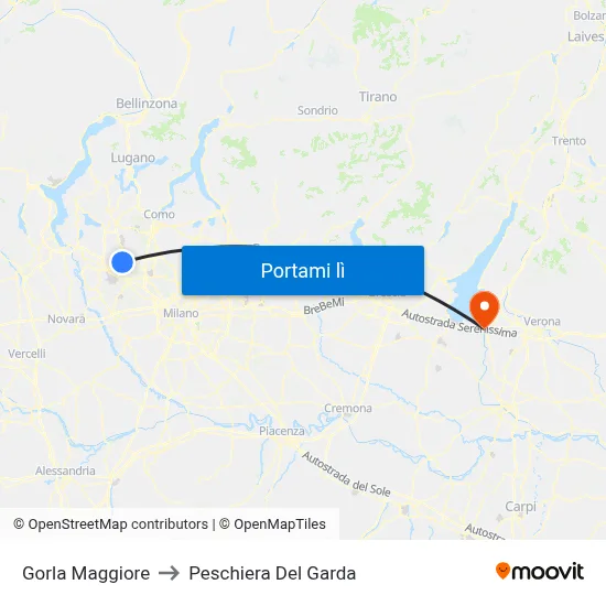 Gorla Maggiore to Peschiera Del Garda map