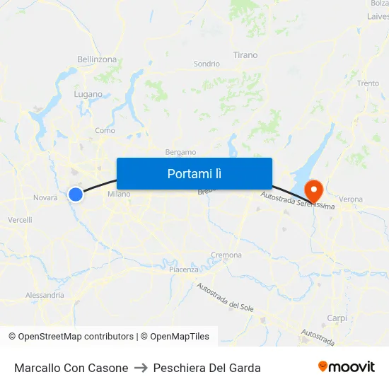Marcallo Con Casone to Peschiera Del Garda map