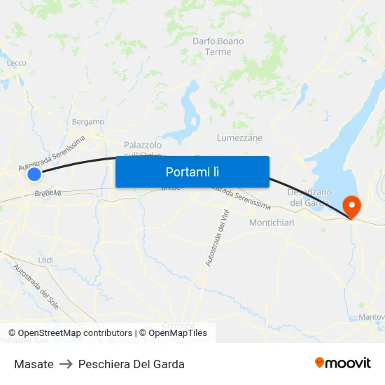 Masate to Peschiera Del Garda map
