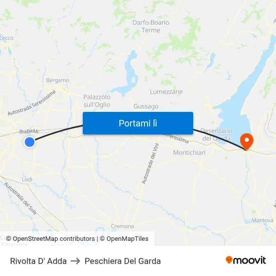 Rivolta D' Adda to Peschiera Del Garda map