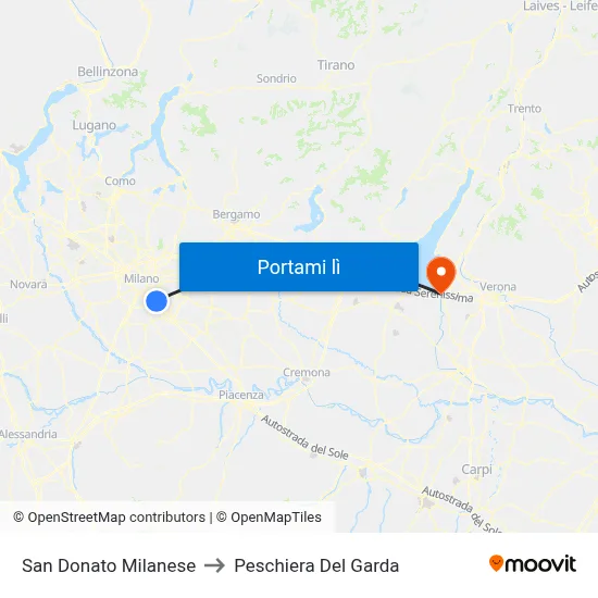 San Donato Milanese to Peschiera Del Garda map
