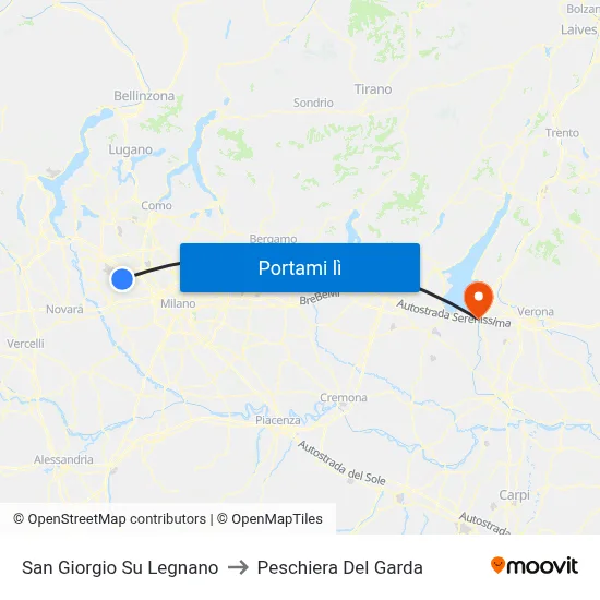 San Giorgio Su Legnano to Peschiera Del Garda map