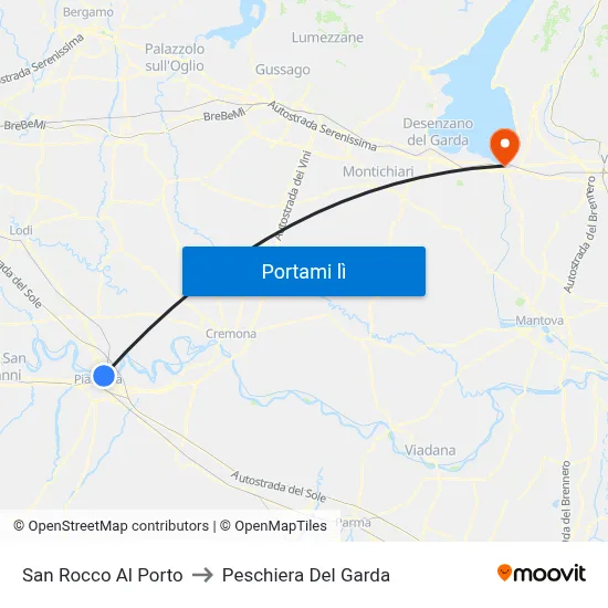 San Rocco Al Porto to Peschiera Del Garda map