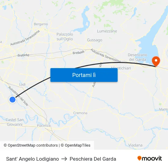 Sant' Angelo Lodigiano to Peschiera Del Garda map