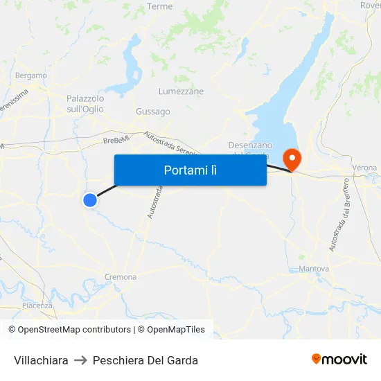Villachiara to Peschiera Del Garda map