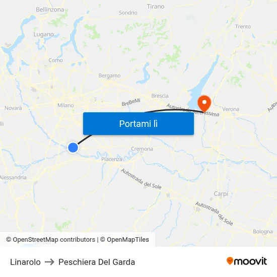 Linarolo to Peschiera Del Garda map