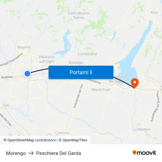 Morengo to Peschiera Del Garda map