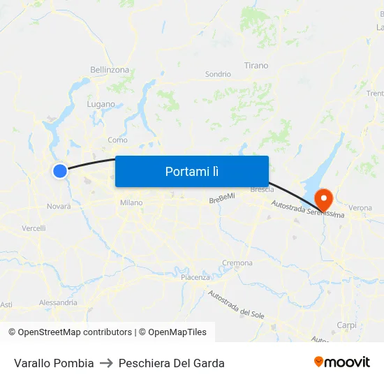 Varallo Pombia to Peschiera Del Garda map