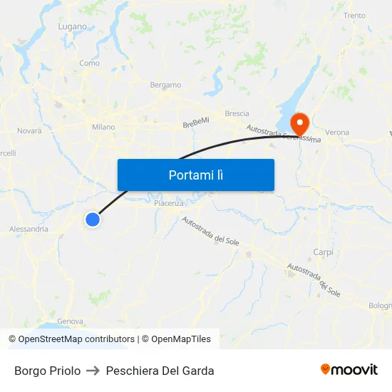 Borgo Priolo to Peschiera Del Garda map