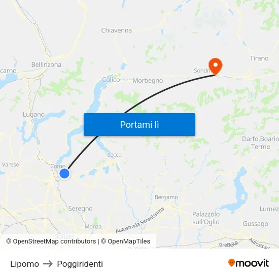 Lipomo to Poggiridenti map