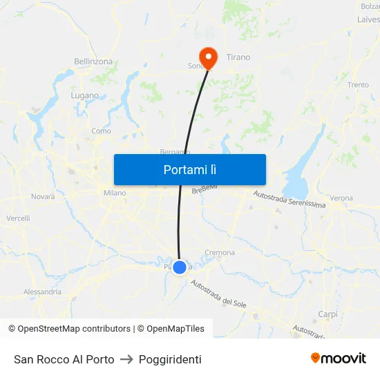 San Rocco Al Porto to Poggiridenti map
