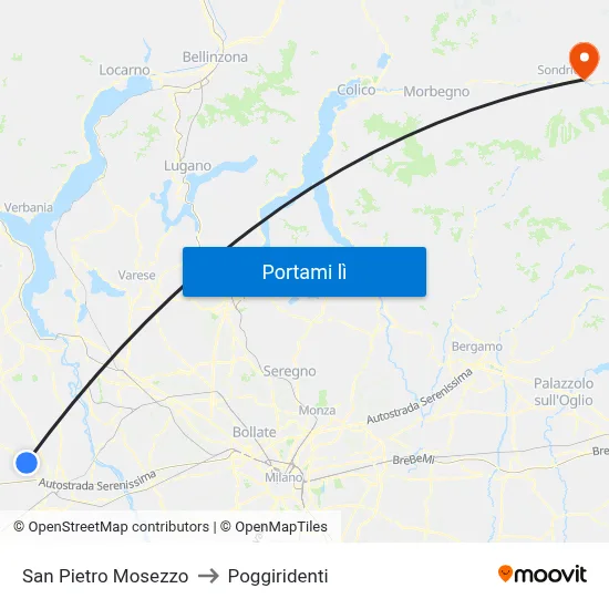 San Pietro Mosezzo to Poggiridenti map
