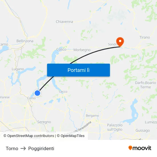 Torno to Poggiridenti map