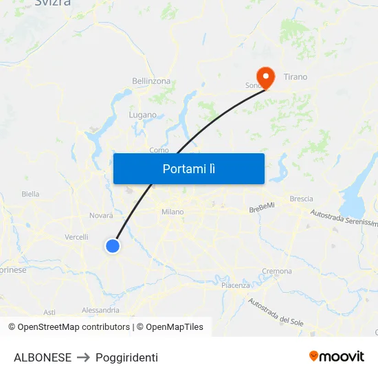 ALBONESE to Poggiridenti map