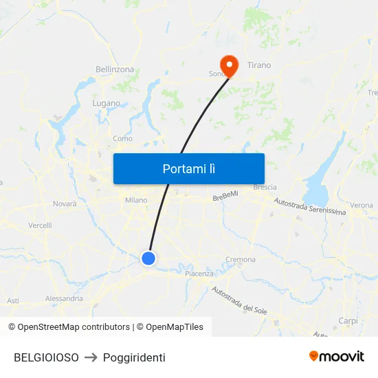 BELGIOIOSO to Poggiridenti map