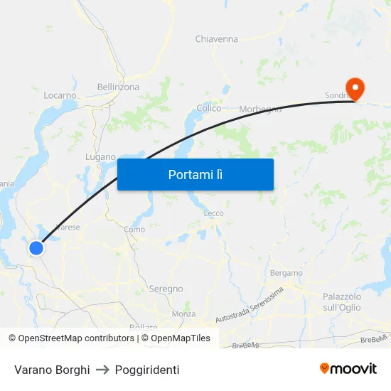 Varano Borghi to Poggiridenti map