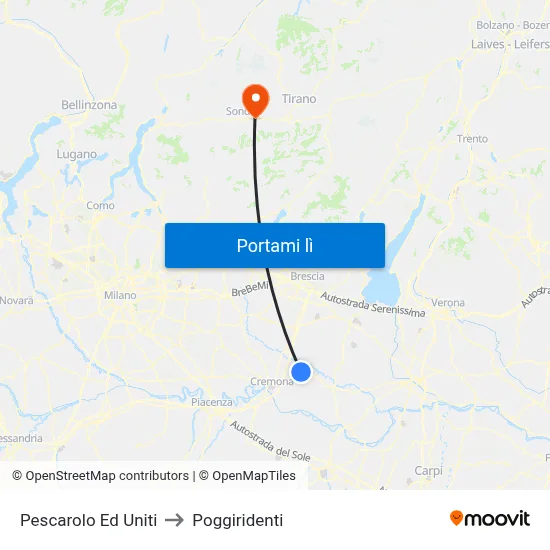 Pescarolo Ed Uniti to Poggiridenti map