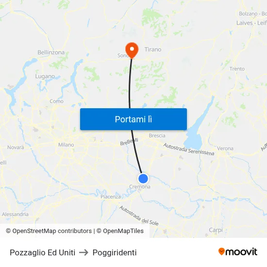 Pozzaglio Ed Uniti to Poggiridenti map