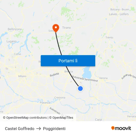 Castel Goffredo to Poggiridenti map