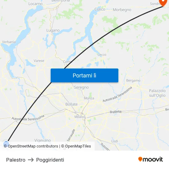Palestro to Poggiridenti map